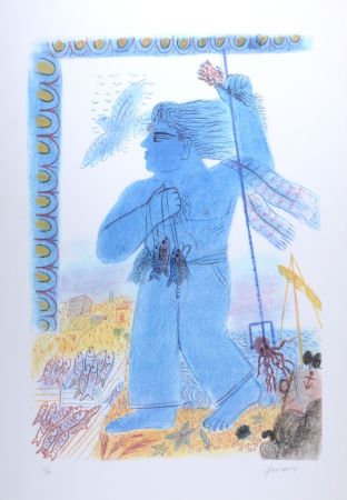 Lithographie Fassianos - Poséidon