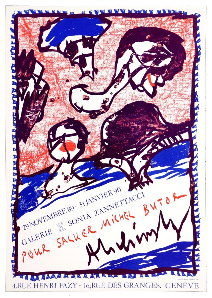 Affiche Alechinsky - Pour saluer Michel Butor