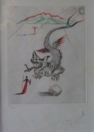 Eau-Forte Dali - Poèmes de Mao Tse-Toung : Le Dragon 