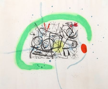 Aquatinte Miró - Preparatifs d'Oiseau IV