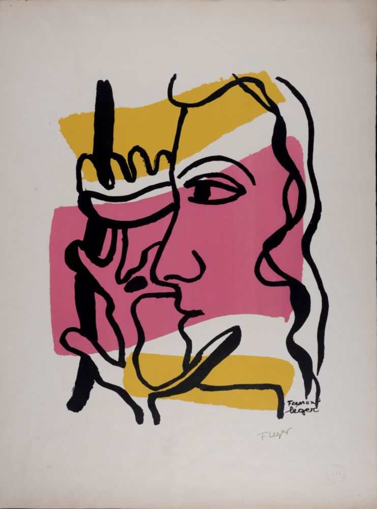 Lithographie Leger - Profil à la fleur, c. 1948