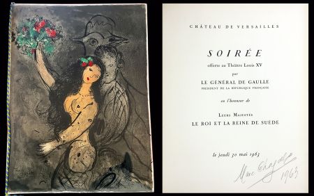 Lithographie Chagall - Programme Soirée Château de Versailles le jeudi 30 mai 1963.