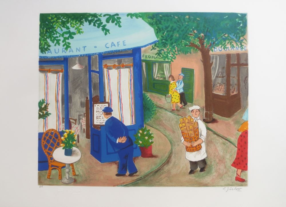 Lithographie Jirlow - Promenade culinaire a PARIS