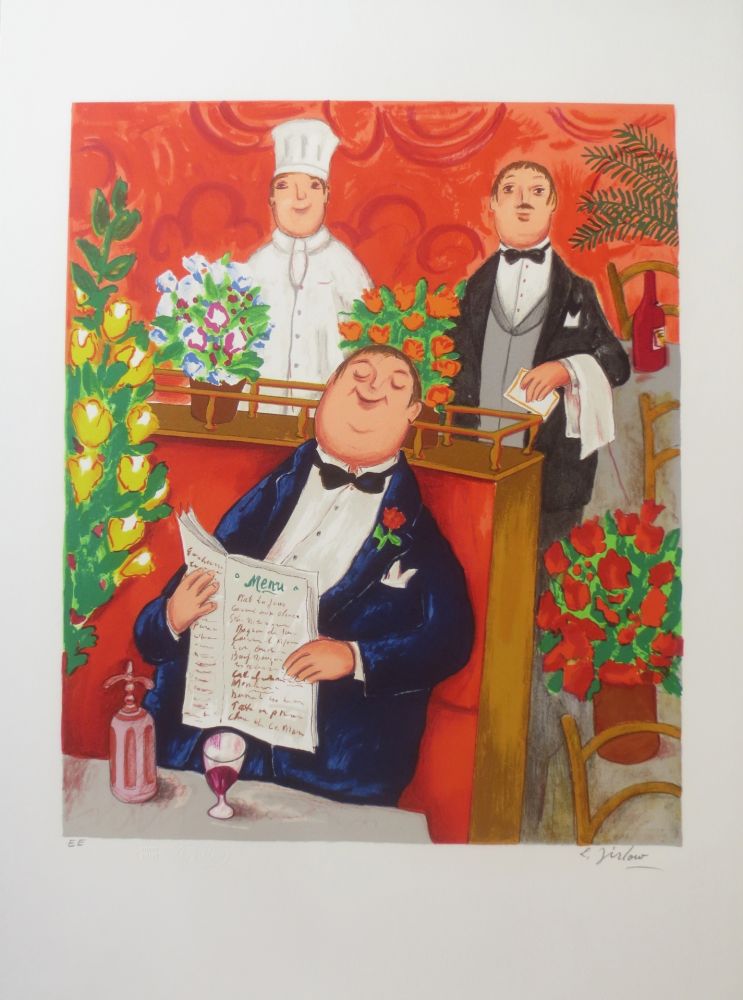 Lithographie Jirlow - Promenade culinaire a PARIS