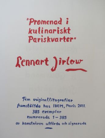 Lithographie Jirlow - Promenade culinaire a PARIS