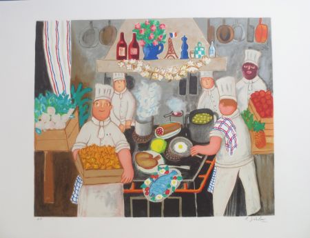 Lithographie Jirlow - Promenade culinaire a PARIS