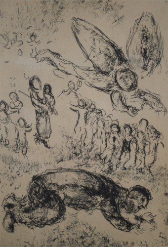 Eau-Forte Et Aquatinte Chagall - Psaumes de David, planche 13