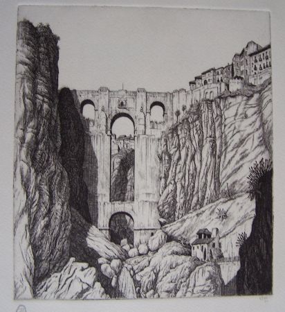 Gravure Strang - Puente Nuevo, Ronda, Spain