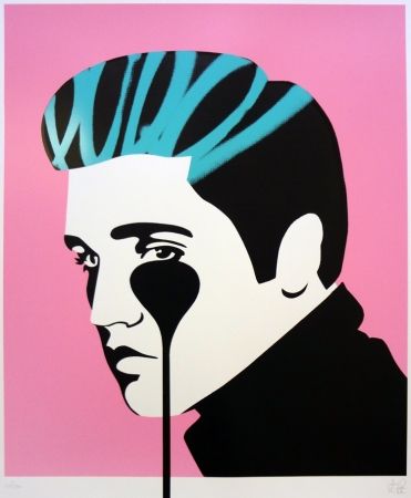 Sérigraphie Pure Evil - Pure Elvis - King Creole (pink, black & green)