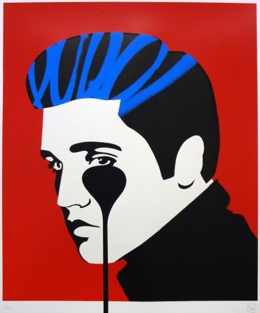 Sérigraphie Pure Evil - Pure Elvis - The Number One (blue & red)