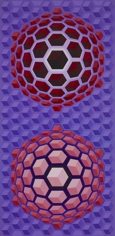 Multiple Vasarely - Purple long
