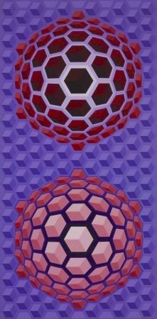 Multiple Vasarely - Purple long