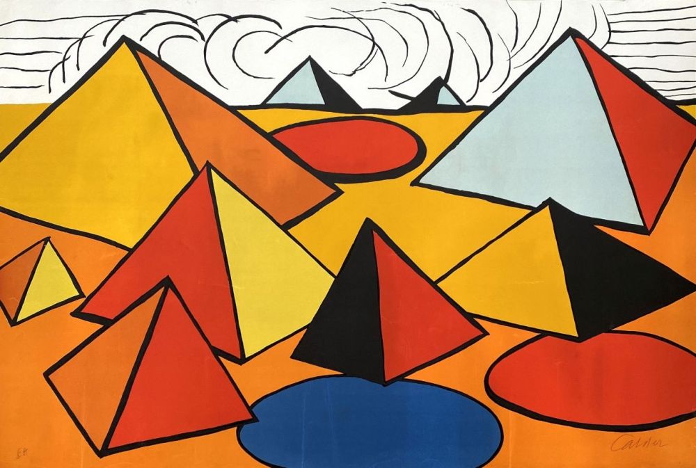 Lithographie Calder - Pyramides