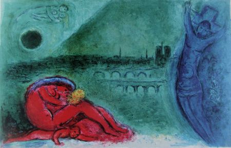 Lithographie Chagall - Quai de la Tournelle (Regards sur Paris)