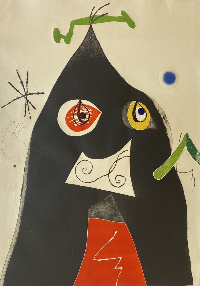 Eau-Forte Et Aquatinte Miró - Quatre Colors Aparien El Mon I