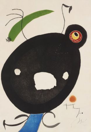 Eau-Forte Et Aquatinte Miró - Quatre colors Aparien El Mon IV