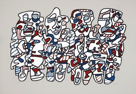 Sérigraphie Dubuffet - Quatre personnages