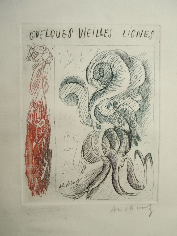 Gravure Alechinsky - Quelques vieilles lignes I