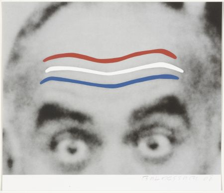 Sérigraphie Baldessari - Raised Eyebrows/Furrowed Foreheads (Red, White, and Blue) from Artists for Obama