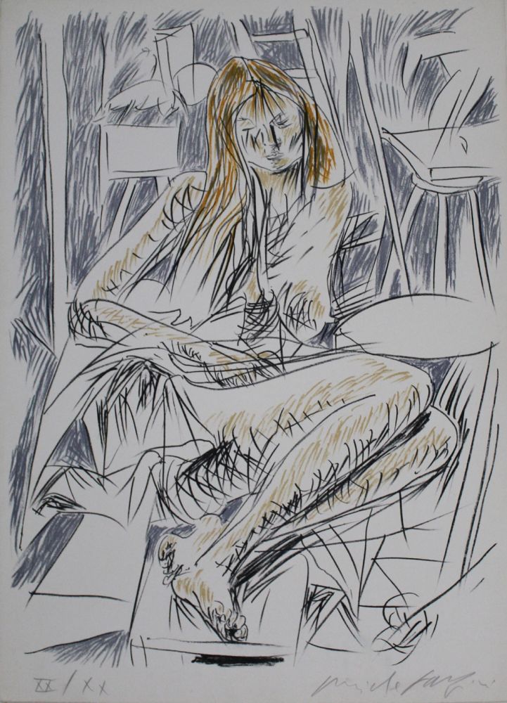 Lithographie Fazzini - Reading Nude