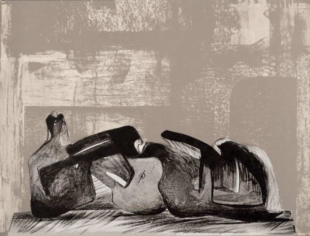 Lithographie Moore - Reclining Figure Interior Setting I, 1977