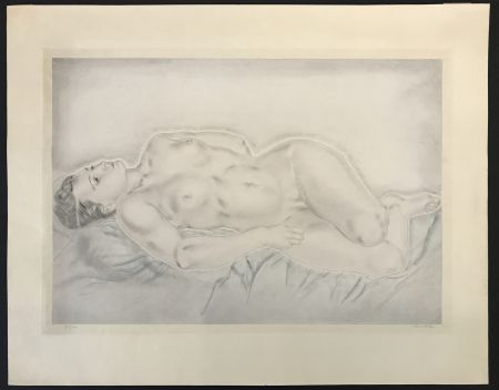 Eau-Forte Et Aquatinte Foujita - Reclining Nude (From Femmes)