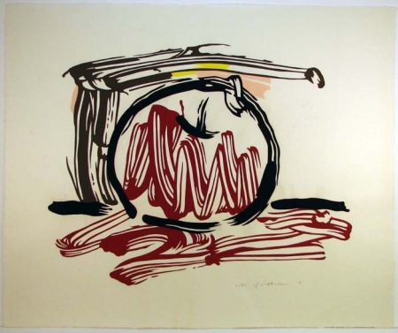 Gravure Sur Bois Lichtenstein - Red Apple