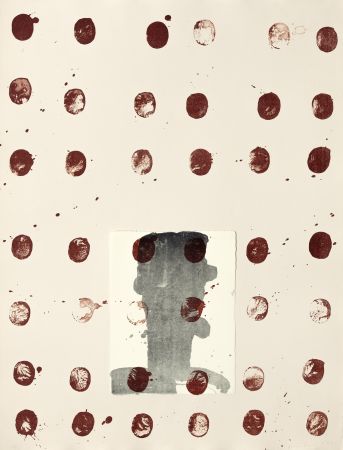 Lithographie Brown - Red spots II