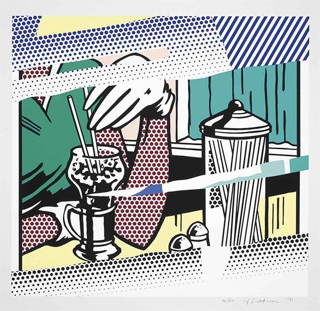 Sérigraphie Lichtenstein - REFLECTIONS ON SODA FOUNTAIN