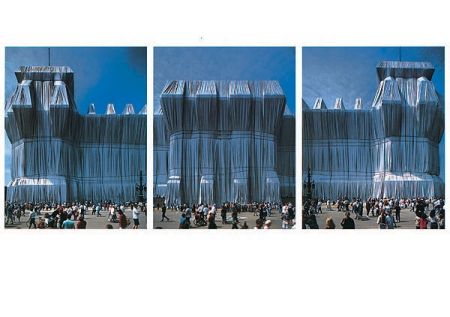 Photographie Christo - Reichstag Westfassade Triptychon