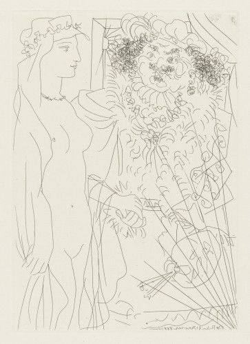 Gravure Picasso - Rembrandt et Femme