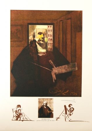Lithographie Dali - 	Rembrandt 