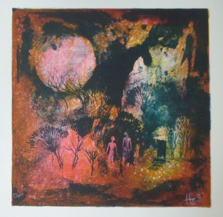 Lithographie Lebadang - Rendez vous sous la lune