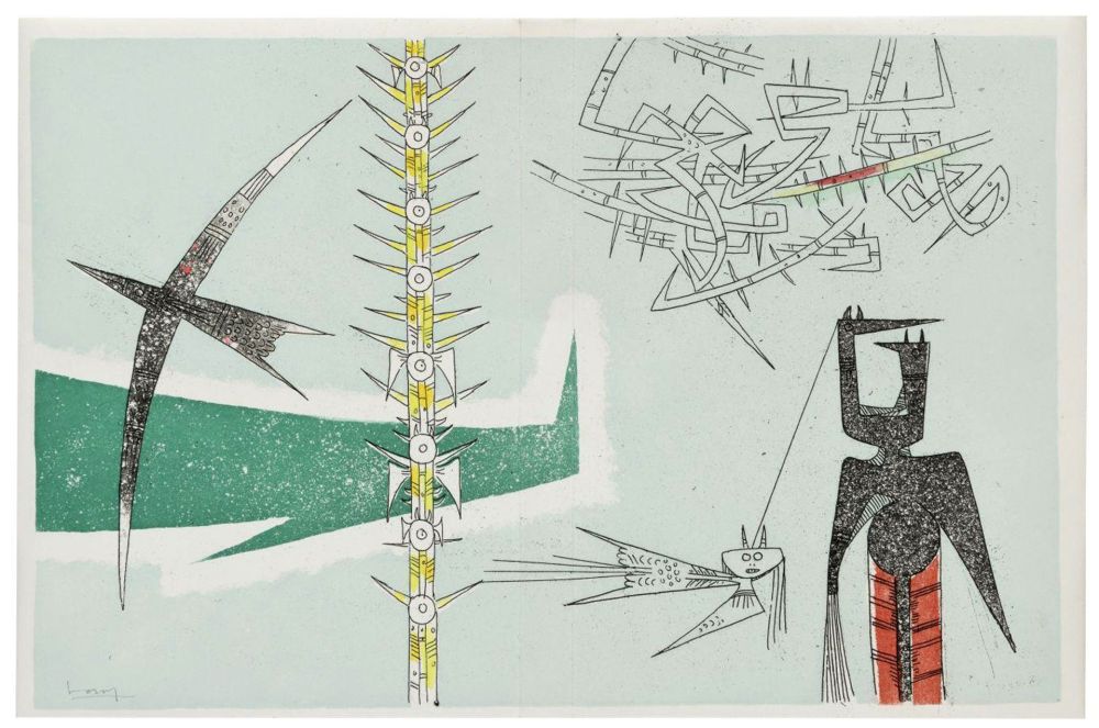 Livre Illustré Lam - René Char. LE REMPART DE BRINDILLES. 5 gravures de Wifredo Lam (Broder Editeur 1953).