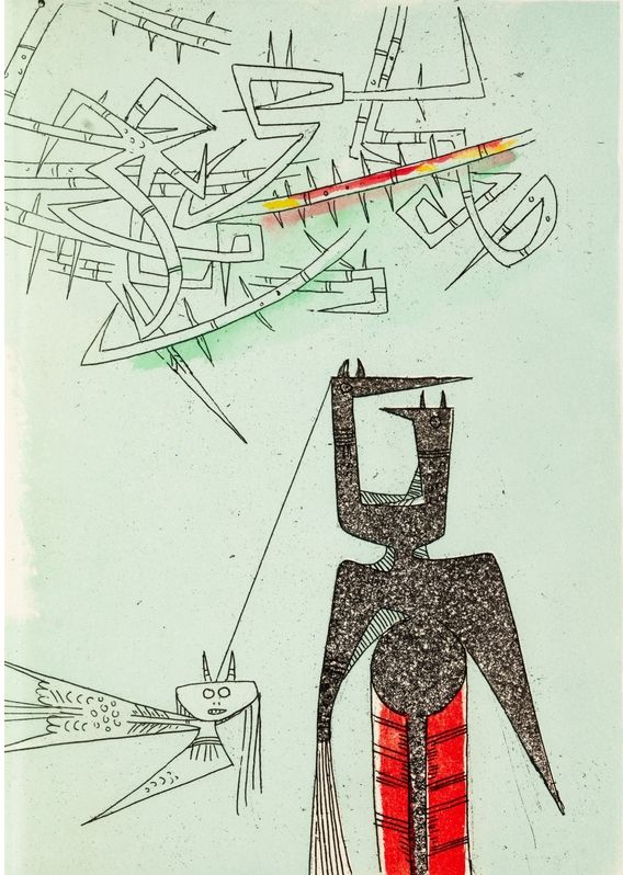 Livre Illustré Lam - René Char. LE REMPART DE BRINDILLES. 5 gravures de Wilfredo Lam (Broder Editeur 1953).