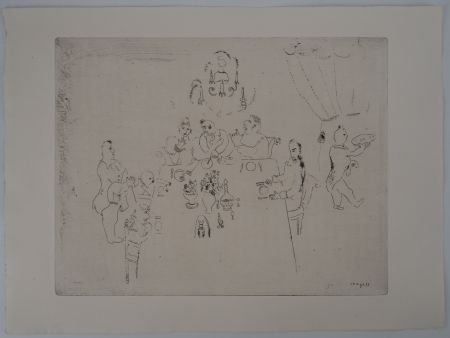 Gravure Chagall - Repas chez Manilov