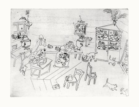 Eau-Forte Chagall - Repas dans le Traktir