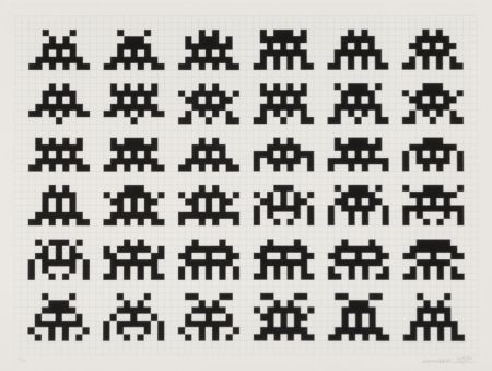 Sérigraphie Invader - Repetition Variation Evolution