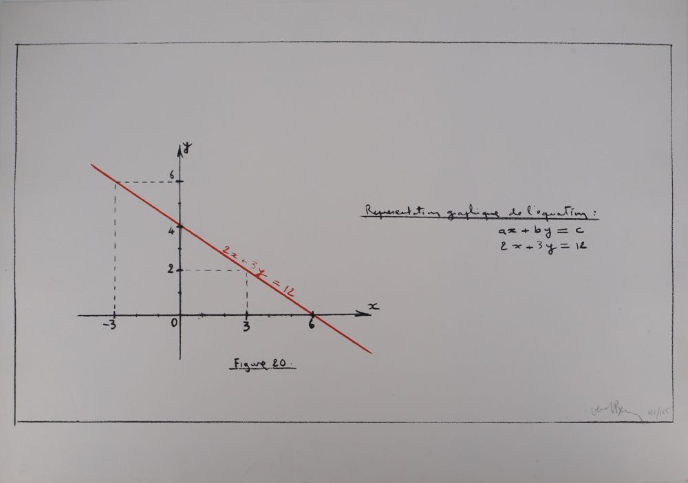 Sérigraphie Venet - Représentation de l'équation