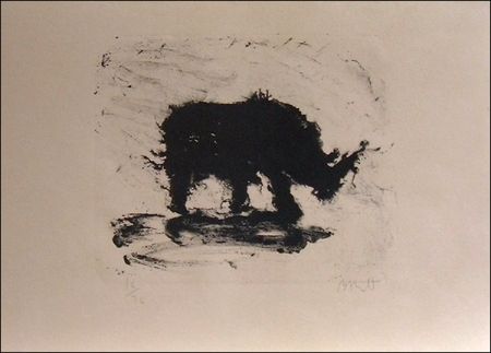 Lithographie Barcelo - Rhinoceros