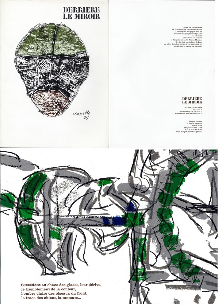 Livre Illustré Riopelle - RIOPELLE - ROI DE THULÉ. Derrière le Miroir n° 208. 12 LITHOGRAPHIES ORIGINALES (1974).