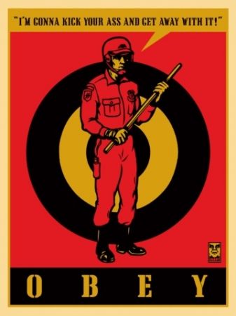 Sérigraphie Fairey - Riot Cop, Large Format