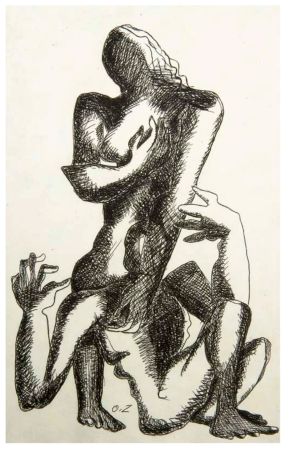 Livre Illustré Zadkine - Robert Ganzo. LESPUGUE. 6 eaux-fortes, suites et dessin original signé (1966)