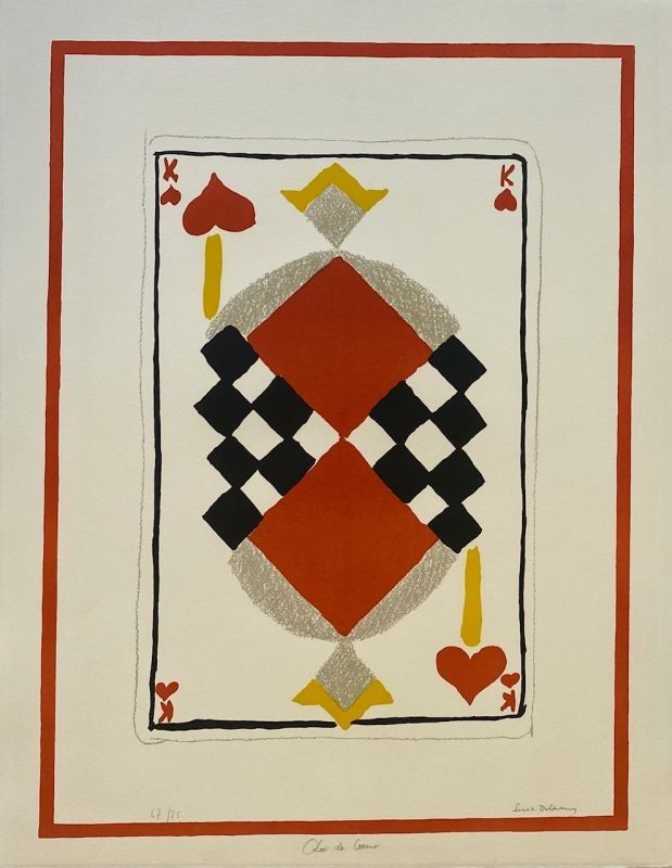Lithographie Delaunay - Roi de coeur 