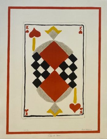 Lithographie Delaunay - Roi de coeur 
