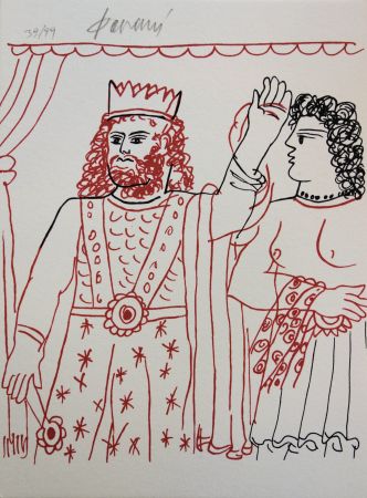 Linogravure Fassianos - Roi et Andromaque
