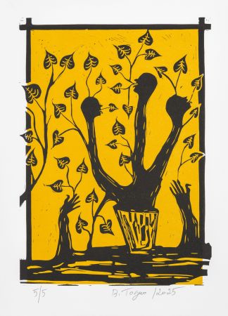 Linogravure Toguo - Roots 3