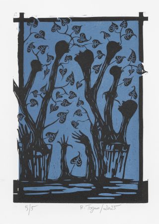 Linogravure Toguo - Roots 4