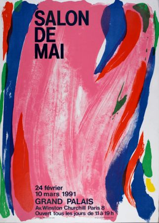 Lithographie Debré - Rose du Salon de Mai, 1991