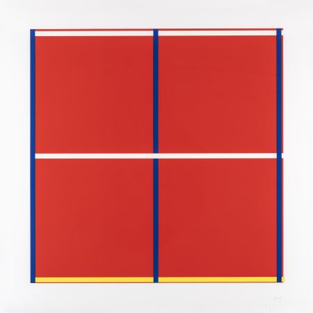 Sérigraphie Knoebel - Rot, Gelb, Weiss, Blau 01